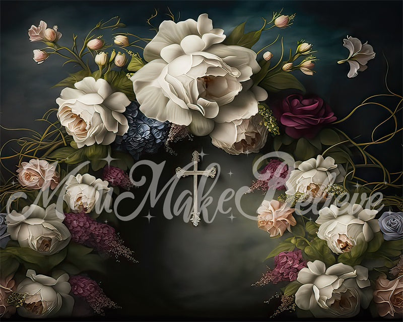Kate Fine Art Communion Easter Floral Backdrop Designed by Mini MakeBelieve - Kate Backdrop AU