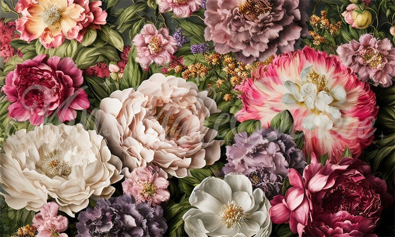 Kate Fine Art Spring Dark Flowers Wall Backdrop Designed by Mini MakeBelieve - Kate Backdrop AU