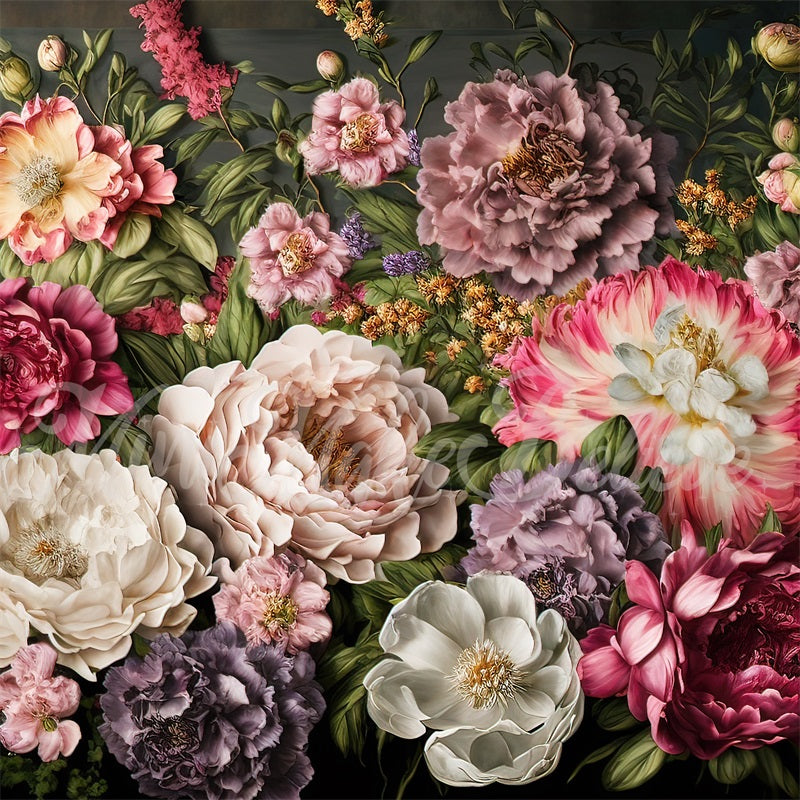 Kate Fine Art Spring Dark Flowers Wall Backdrop Designed by Mini MakeBelieve - Kate Backdrop AU