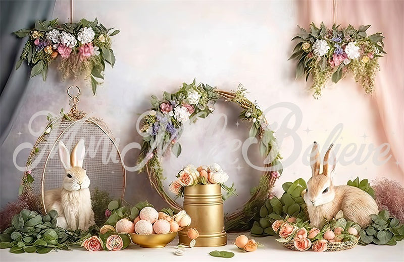 Kate Easter Bunny Wreath Backdrop Designed by Mini MakeBelieve - Kate Backdrop AU