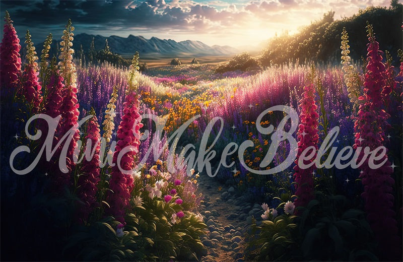 Kate Painterly Field of Flowers Backdrop Designed by Mini MakeBelieve - Kate Backdrop AU