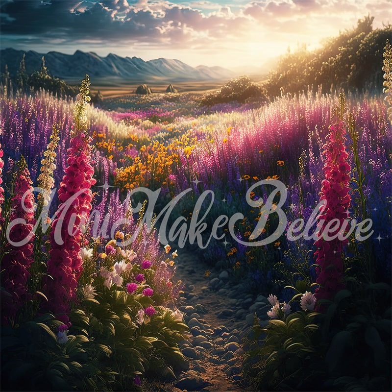 Kate Painterly Field of Flowers Backdrop Designed by Mini MakeBelieve - Kate Backdrop AU