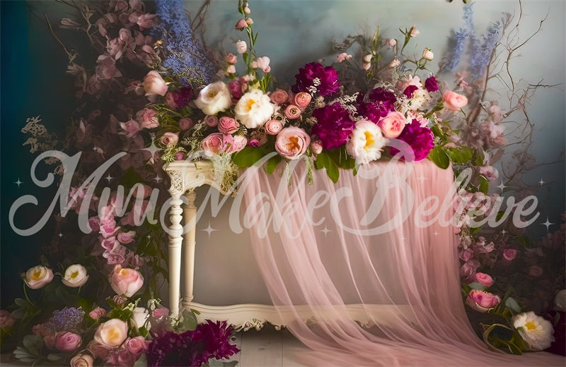 Kate Painterly Fine Art Interior Floral Curtain Backdrop Designed by Mini MakeBelieve - Kate Backdrop AU