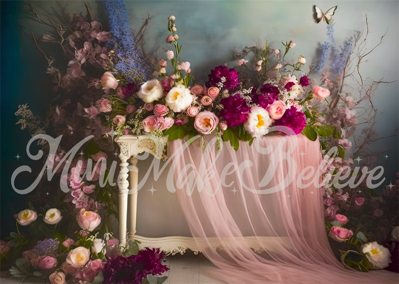 Kate Painterly Fine Art Interior Floral Curtain Backdrop Designed by Mini MakeBelieve - Kate Backdrop AU