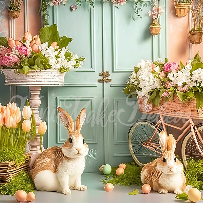Kate Painterly Pastel Easter Bunny Backdrop Designed by Mini MakeBelieve - Kate Backdrop AU