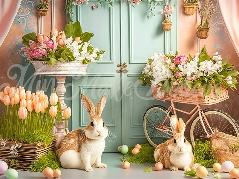 Kate Painterly Pastel Easter Bunny Backdrop Designed by Mini MakeBelieve - Kate Backdrop AU