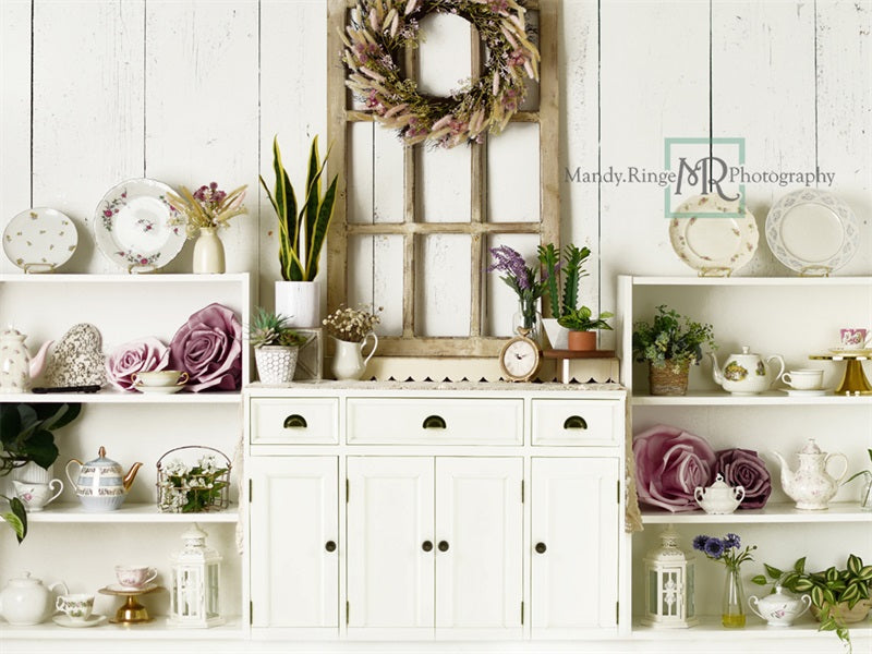 Kate Vintage Tea Dining Room Backdrop Designed by Mandy Ringe Photography - Kate Backdrop AU