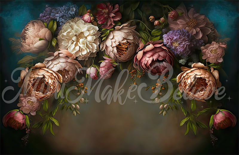 Kate Paintery Fine Art Floral Backdrop Designed by Mini MakeBelieve - Kate Backdrop AU
