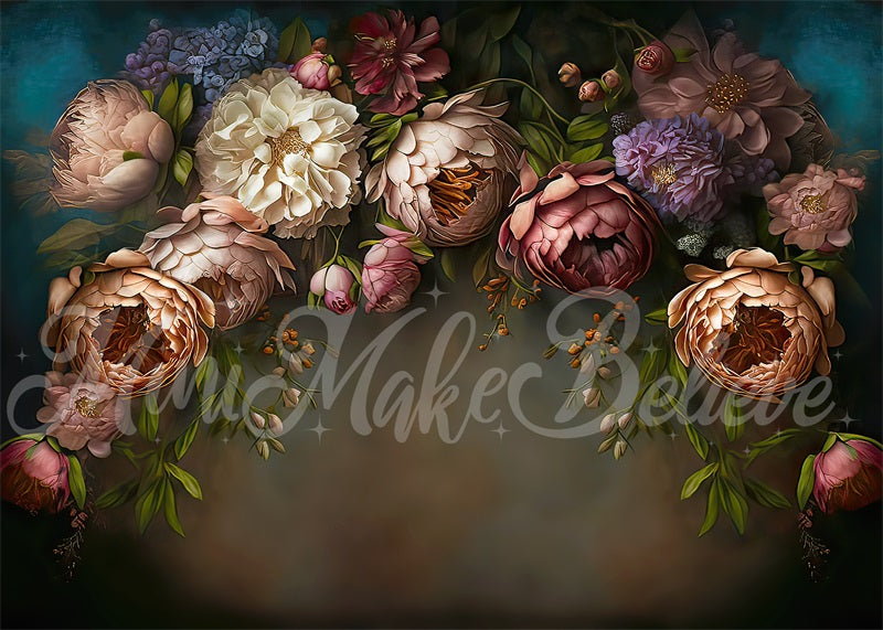 Kate Paintery Fine Art Floral Backdrop Designed by Mini MakeBelieve - Kate Backdrop AU