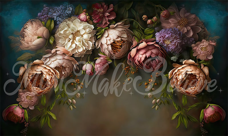 Kate Paintery Fine Art Floral Backdrop Designed by Mini MakeBelieve - Kate Backdrop AU