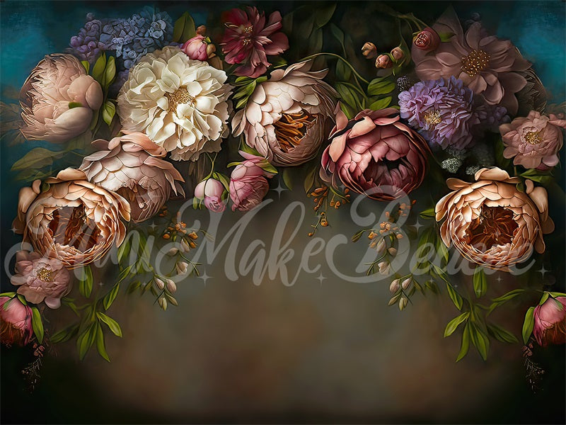 Kate Paintery Fine Art Floral Backdrop Designed by Mini MakeBelieve - Kate Backdrop AU