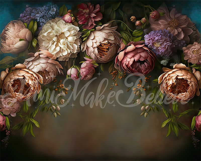 Kate Paintery Fine Art Floral Backdrop Designed by Mini MakeBelieve - Kate Backdrop AU