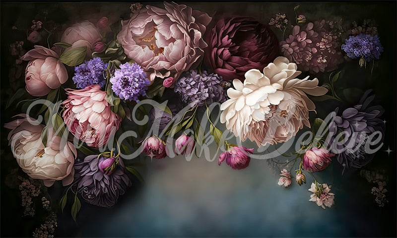 Kate Fine Art Dark Backdrop Spring Flowers Designed by Mini MakeBelieve - Kate Backdrop AU