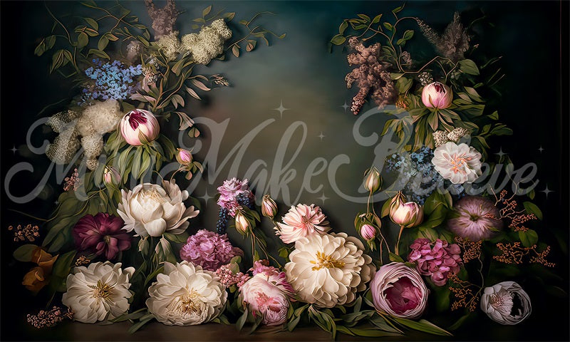 Kate Large Flowers on Floor Fine Art Floral Backdrop Designed by Mini MakeBelieve - Kate Backdrop AU