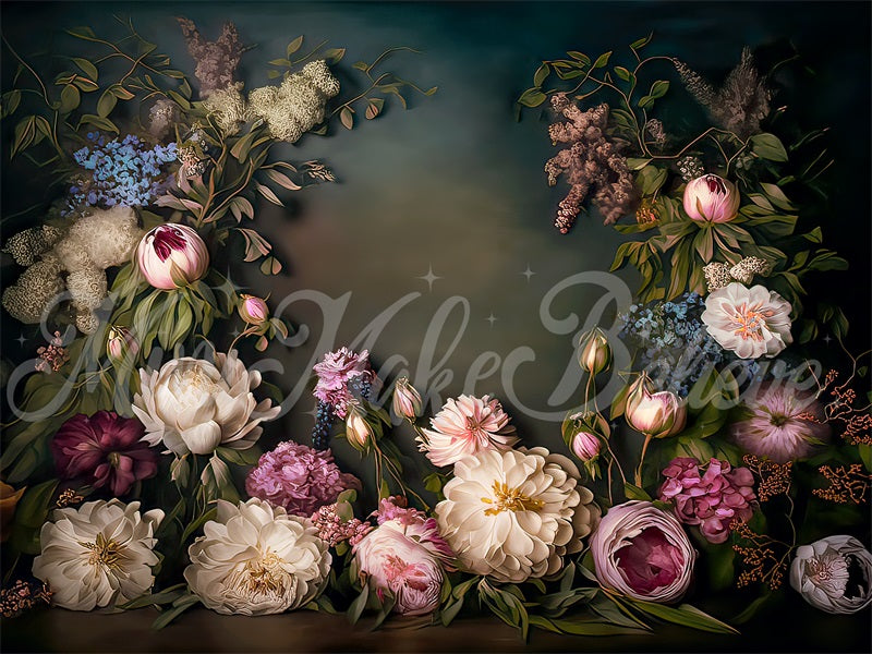 Kate Large Flowers on Floor Fine Art Floral Backdrop Designed by Mini MakeBelieve - Kate Backdrop AU