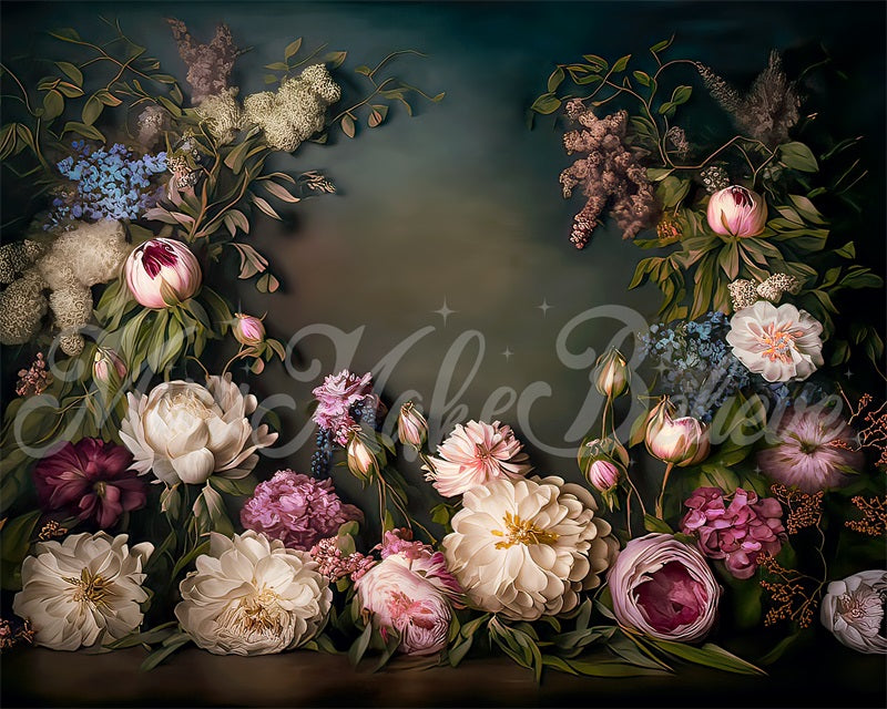 Kate Large Flowers on Floor Fine Art Floral Backdrop Designed by Mini MakeBelieve - Kate Backdrop AU