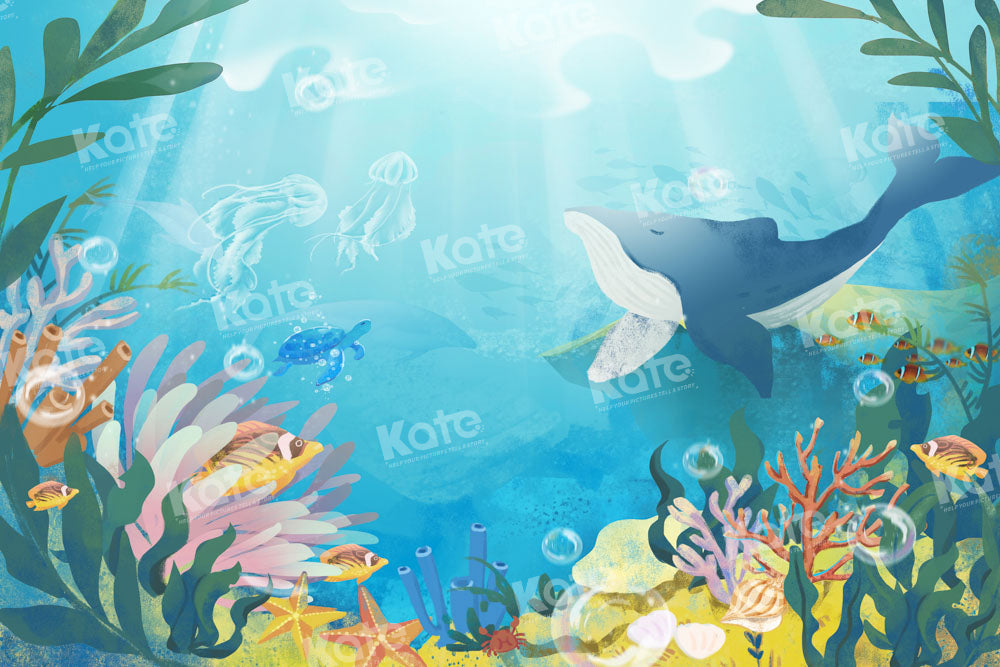 Kate Summer Underwater World Sea Whale Backdrop Designed by GQ - Kate Backdrop AU