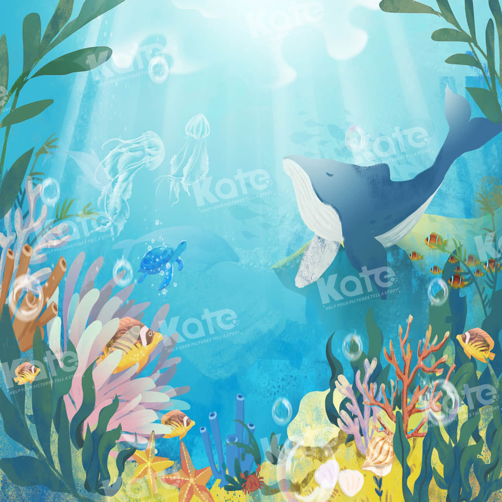 Kate Summer Underwater World Sea Whale Backdrop Designed by GQ - Kate Backdrop AU
