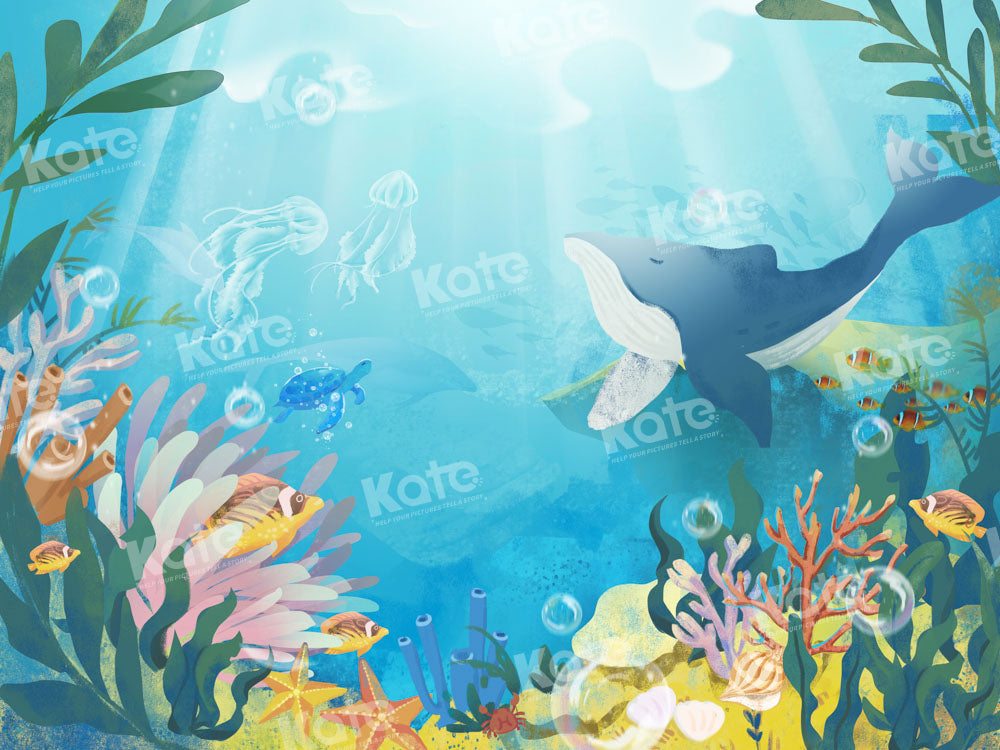 Kate Summer Underwater World Sea Whale Backdrop Designed by GQ - Kate Backdrop AU