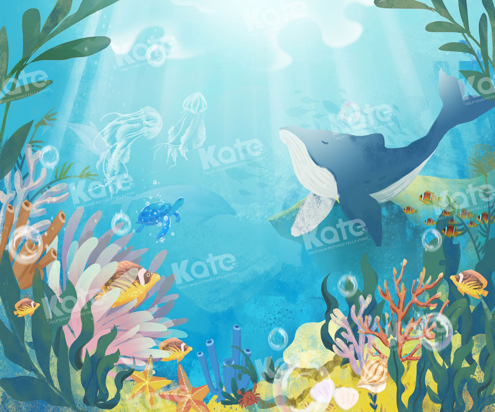 Kate Summer Underwater World Sea Whale Backdrop Designed by GQ - Kate Backdrop AU