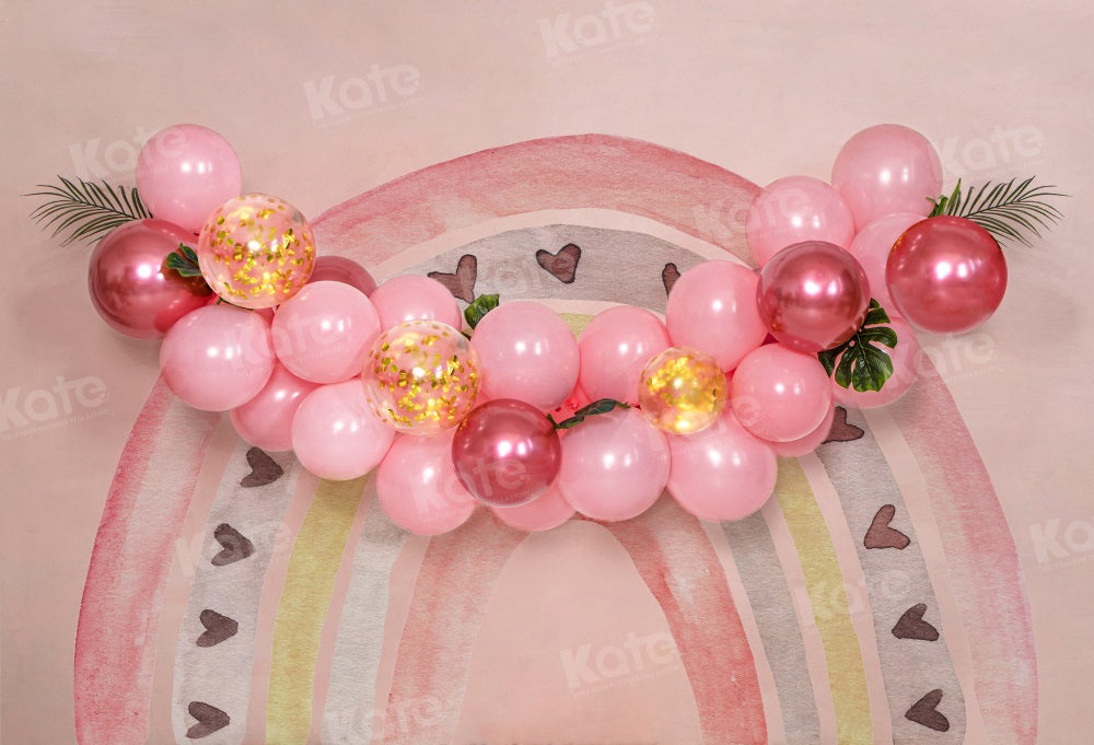 Kate Pink Rainbow Balloon Backdrop for Photography