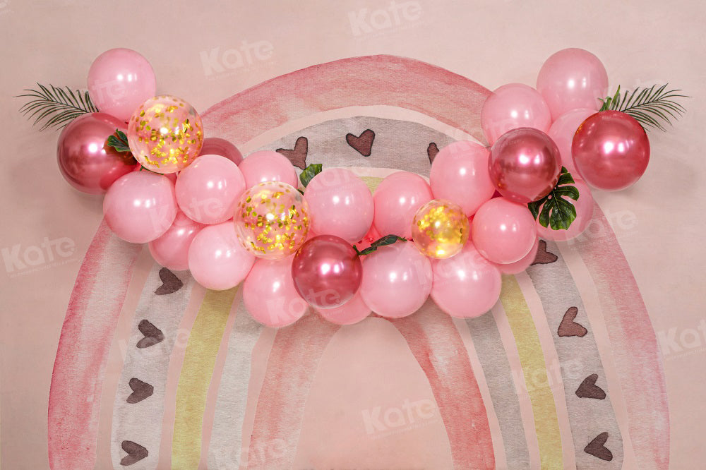 Kate Pink Rainbow Balloon Backdrop for Photography