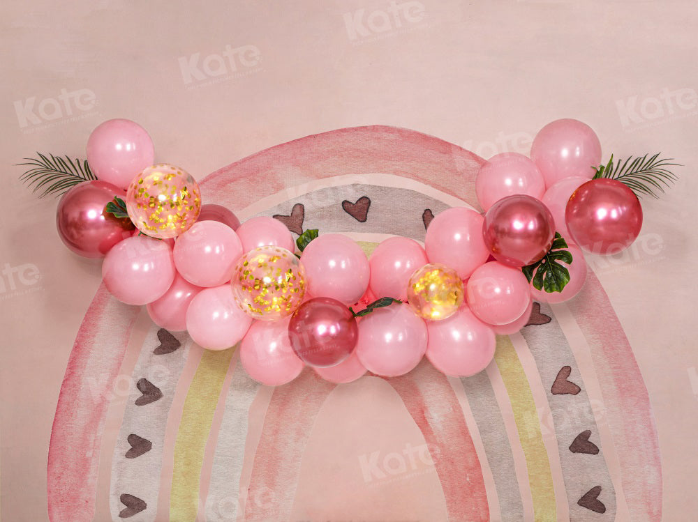 Kate Pink Rainbow Balloon Backdrop for Photography