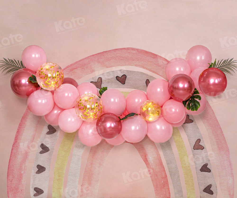 Kate Pink Rainbow Balloon Backdrop for Photography