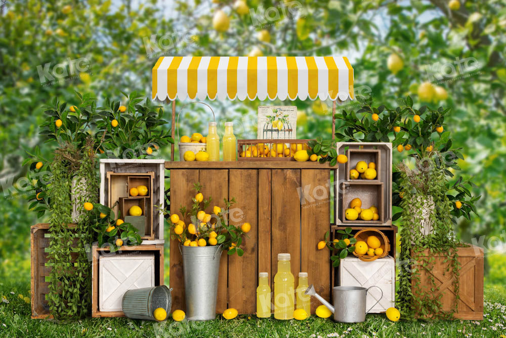 Kate Summer Lemon Fruit Garden Backdrop Lemonade Designed by Emetselch - Kate Backdrop AU