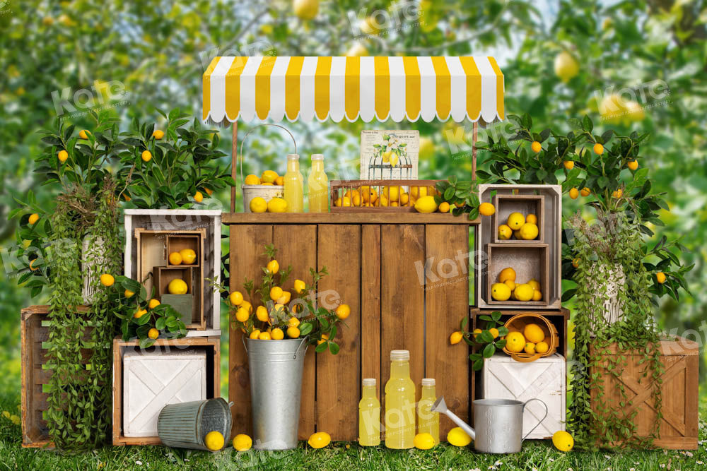 Kate Summer Lemon Fruit Garden Backdrop Lemonade Designed by Emetselch - Kate Backdrop AU