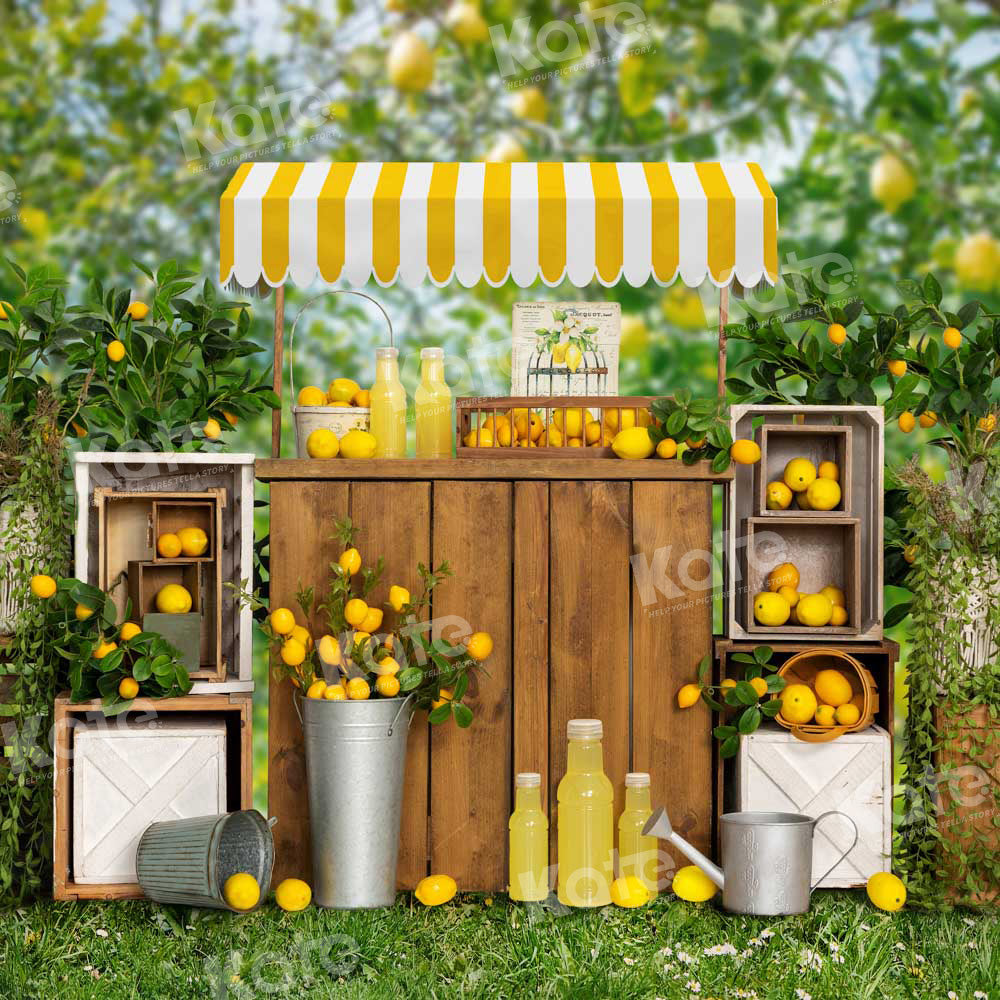 Kate Summer Lemon Fruit Garden Backdrop Lemonade Designed by Emetselch - Kate Backdrop AU