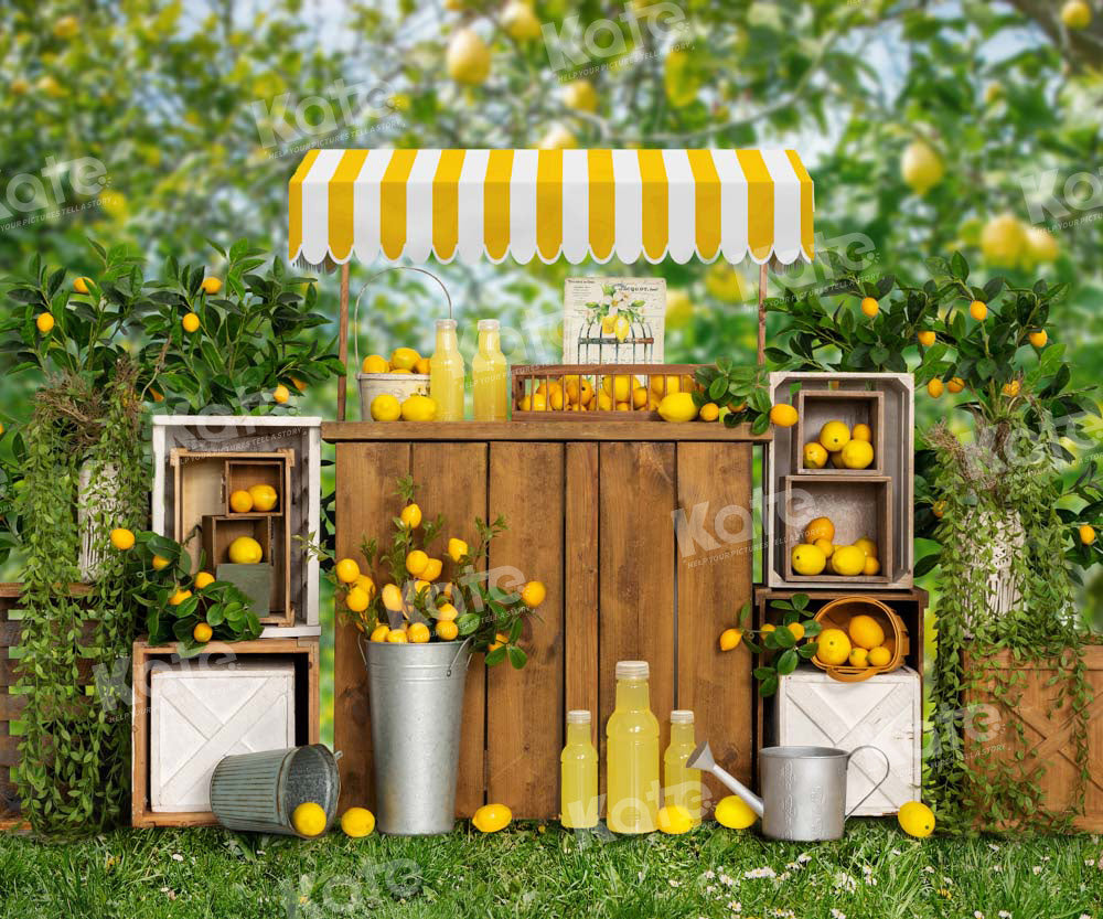 Kate Summer Lemon Fruit Garden Backdrop Lemonade Designed by Emetselch - Kate Backdrop AU