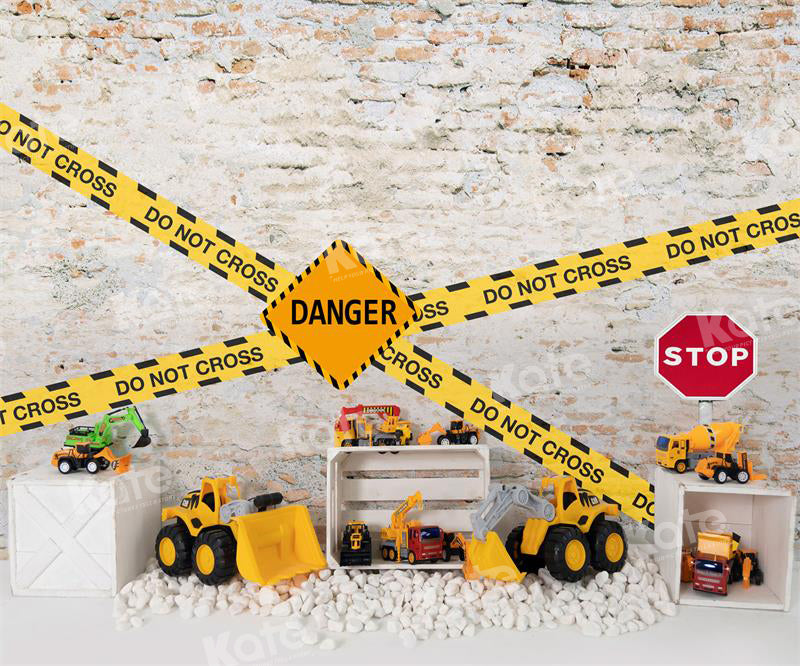 Kate Boy Excavator Construction Backdrop for Photography - Kate Backdrop AU