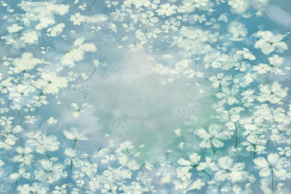 Kate Fine Art White Floral Green Backdrop Designed by GQ - Kate Backdrop AU