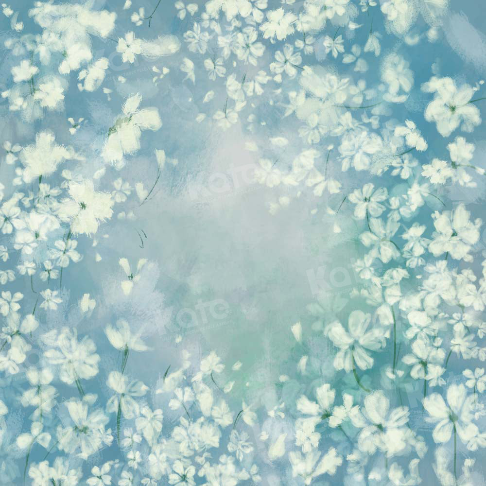 Kate Fine Art White Floral Green Backdrop Designed by GQ - Kate Backdrop AU