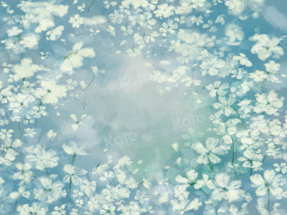 Kate Fine Art White Floral Green Backdrop Designed by GQ - Kate Backdrop AU