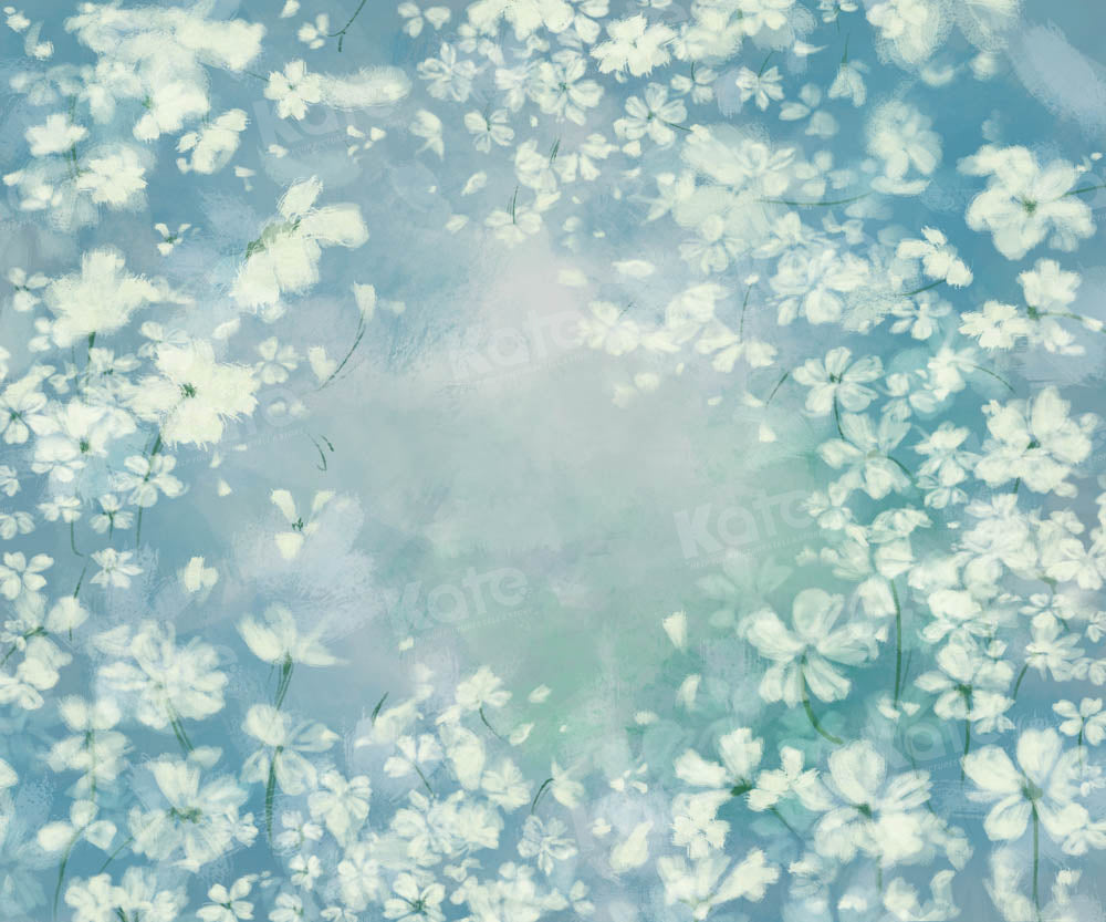 Kate Fine Art White Floral Green Backdrop Designed by GQ - Kate Backdrop AU