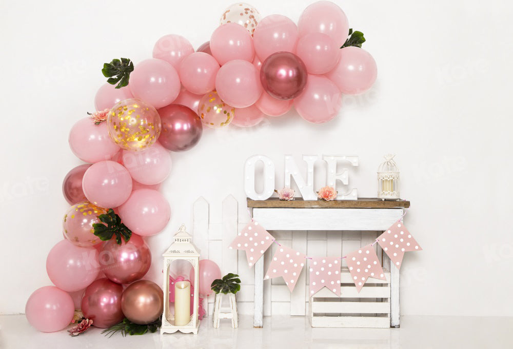 Kate Tropical Balloon Elegant One Birthday Backdrop for Photography - Kate Backdrop AU