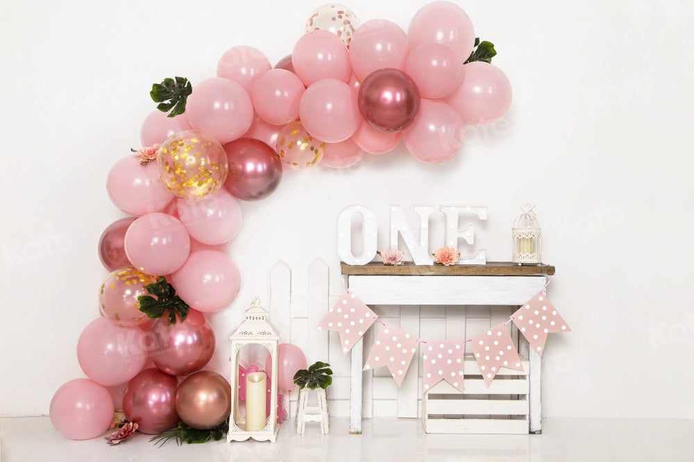 Kate Tropical Balloon Elegant One Birthday Backdrop for Photography - Kate Backdrop AU