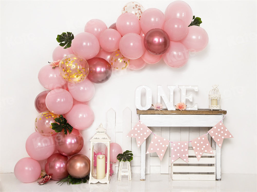 Kate Tropical Balloon Elegant One Birthday Backdrop for Photography - Kate Backdrop AU