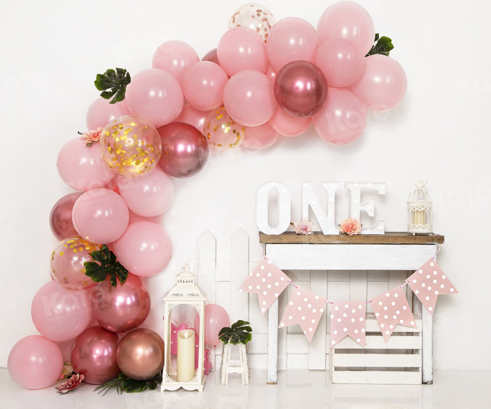 Kate Tropical Balloon Elegant One Birthday Backdrop for Photography - Kate Backdrop AU