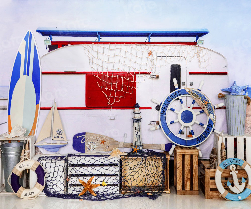 Kate Summer Beach Vacation Backdrop for Photography - Kate Backdrop AU