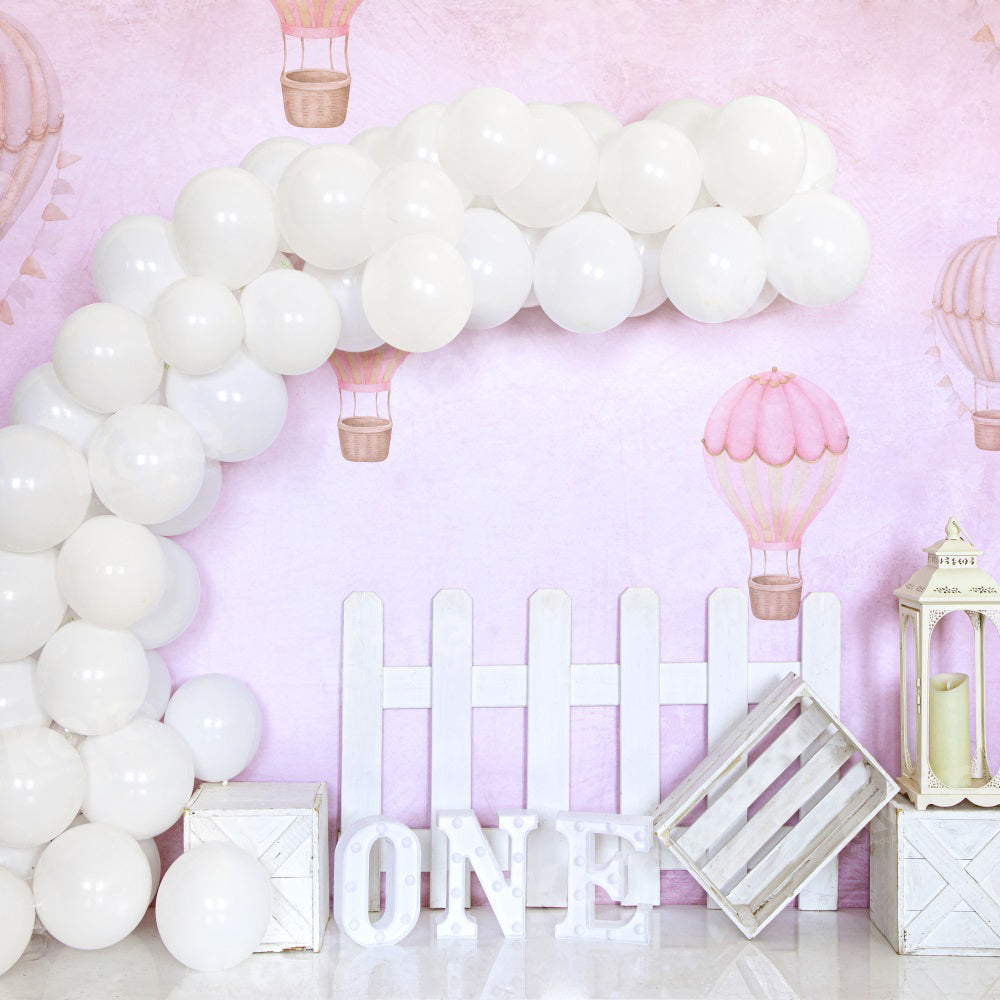 Kate White Balloon Cake Smash Backdrop for Photography - Kate Backdrop AU