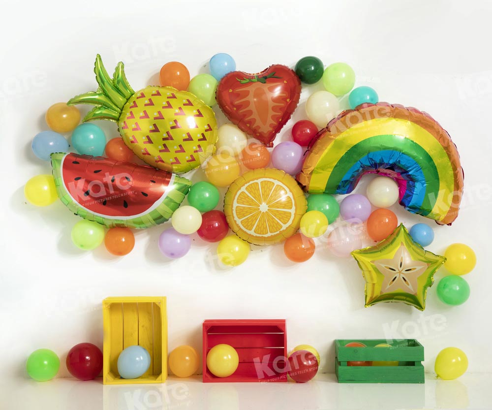 Kate Fresh Fruit Balloon Cake Smash Backdrop Designed by Emetselch - Kate Backdrop AU