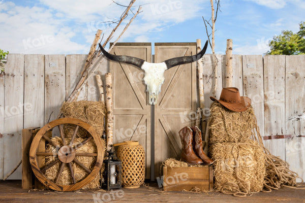Kate Farm Cowboy Backdrop Haystack Door Wild Designed by Emetselch - Kate Backdrop AU