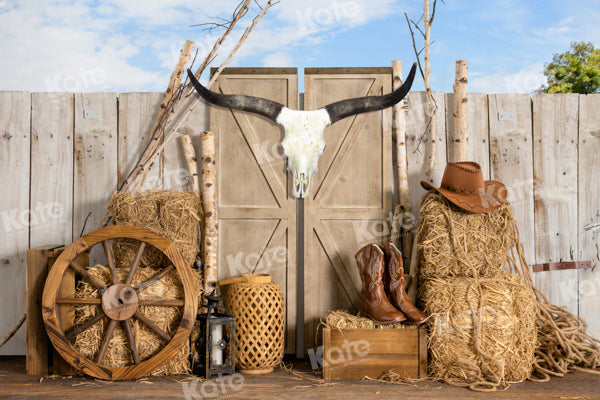 Kate Farm Cowboy Backdrop Haystack Door Wild Designed by Emetselch - Kate Backdrop AU