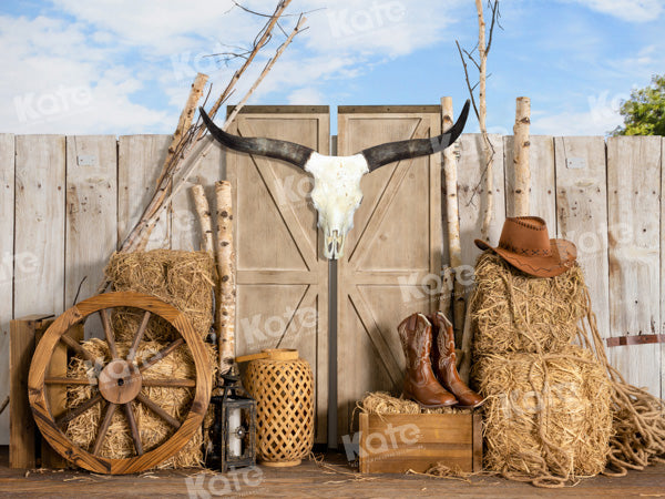 Kate Farm Cowboy Backdrop Haystack Door Wild Designed by Emetselch - Kate Backdrop AU