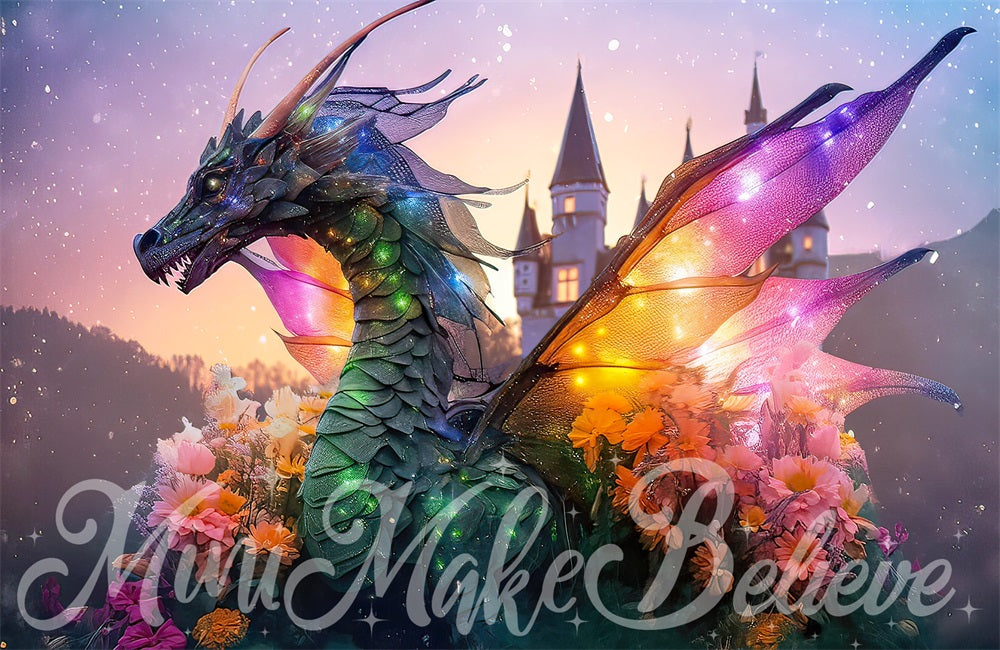 Kate Dragon Castle with Flowers Backdrop Designed by Mini MakeBelieve - Kate Backdrop AU