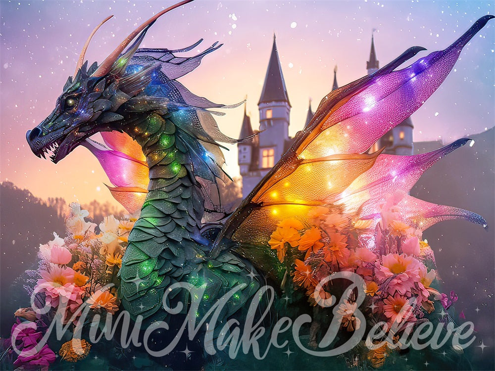 Kate Dragon Castle with Flowers Backdrop Designed by Mini MakeBelieve - Kate Backdrop AU