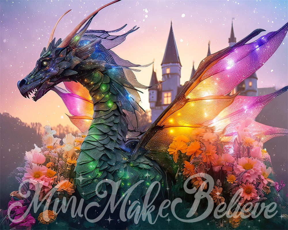 Kate Dragon Castle with Flowers Backdrop Designed by Mini MakeBelieve - Kate Backdrop AU